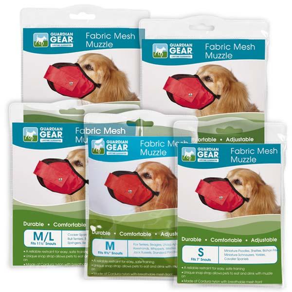 Guardian Gear Fabric Mesh Dog Muzzle, Red, Small