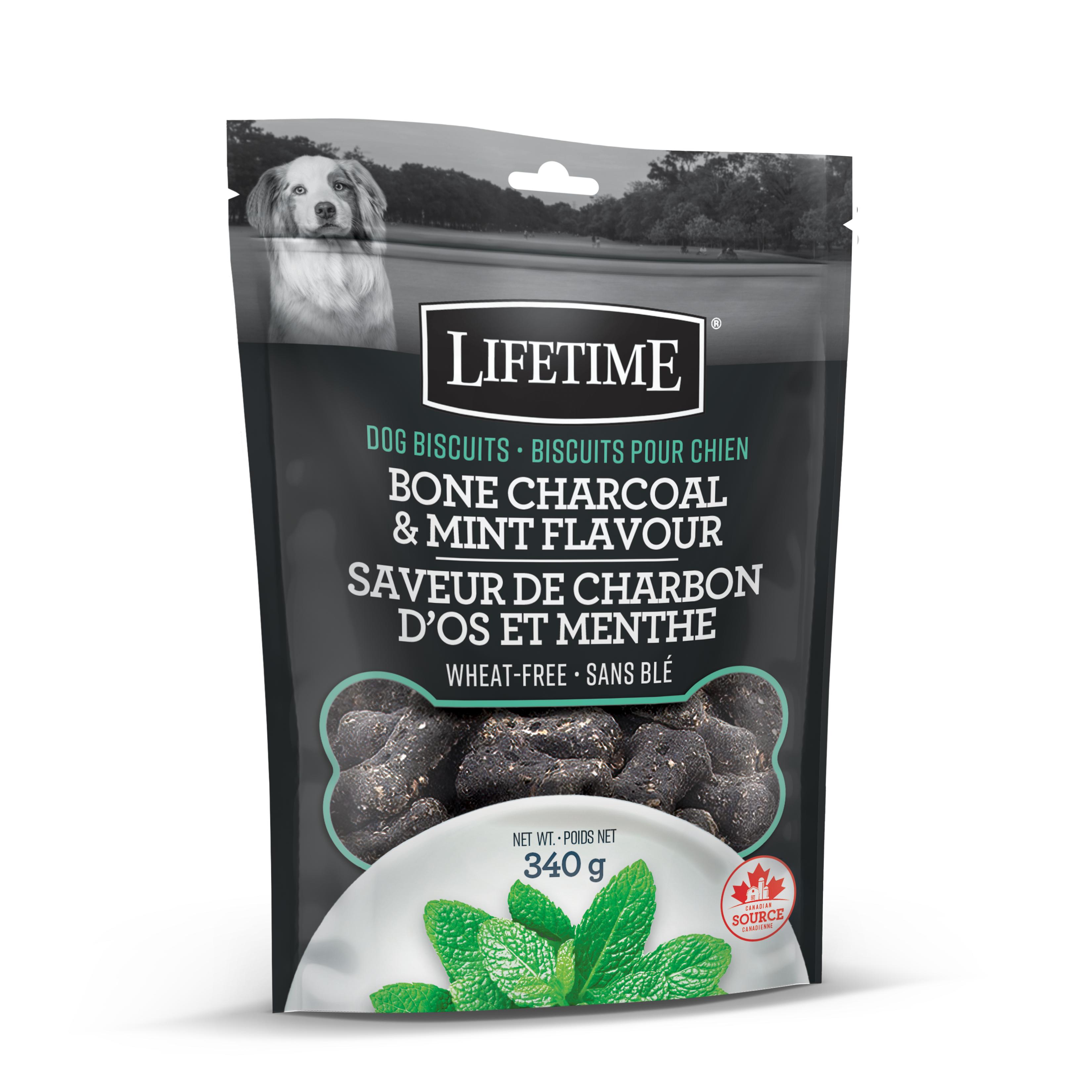 Lifetime Bone Charcoal & Mint Flavor Biscuits Dog Treats