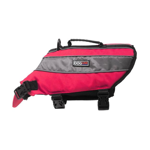 Dogline Life Vest Flotation Device for Dogs, Neon Pink, 32-41-in