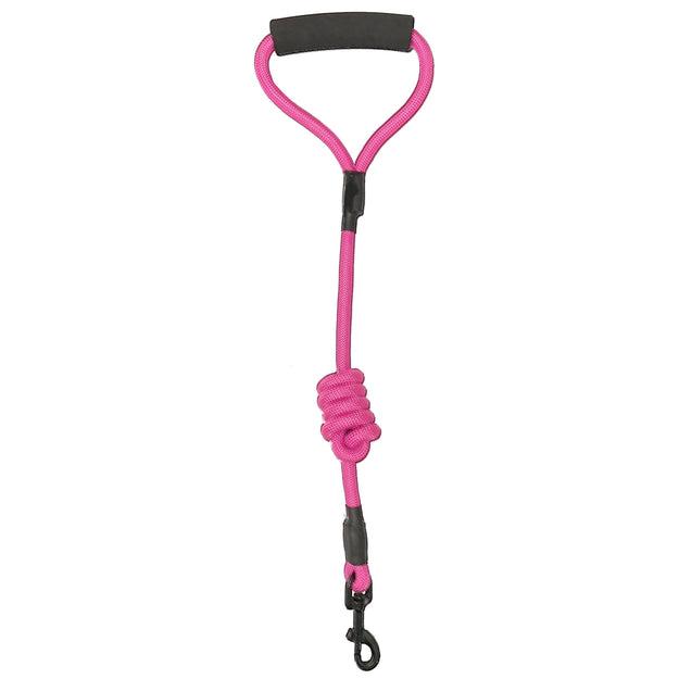 Dogline Round Nylon Dog Leash, Hot Pink