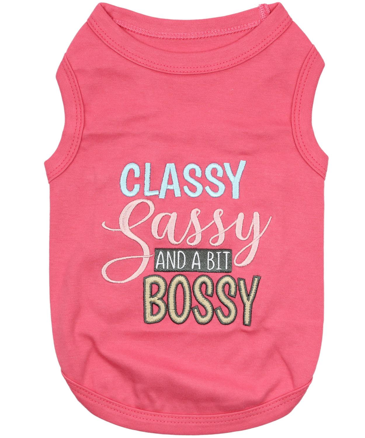Parisian Pet Classy Sassy bit Bossy Dog T-Shirt, Large