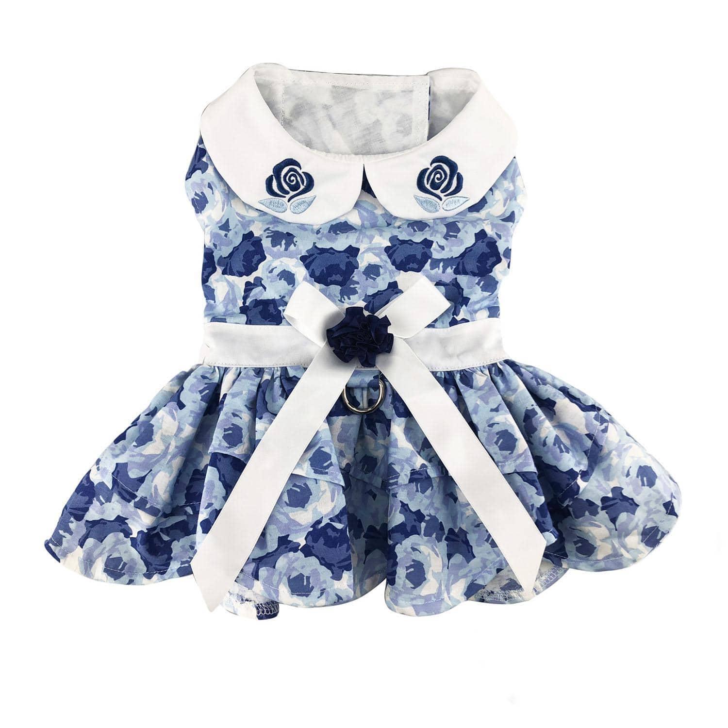 Doggie Design Dog Dress, Blue Rose, Medium
