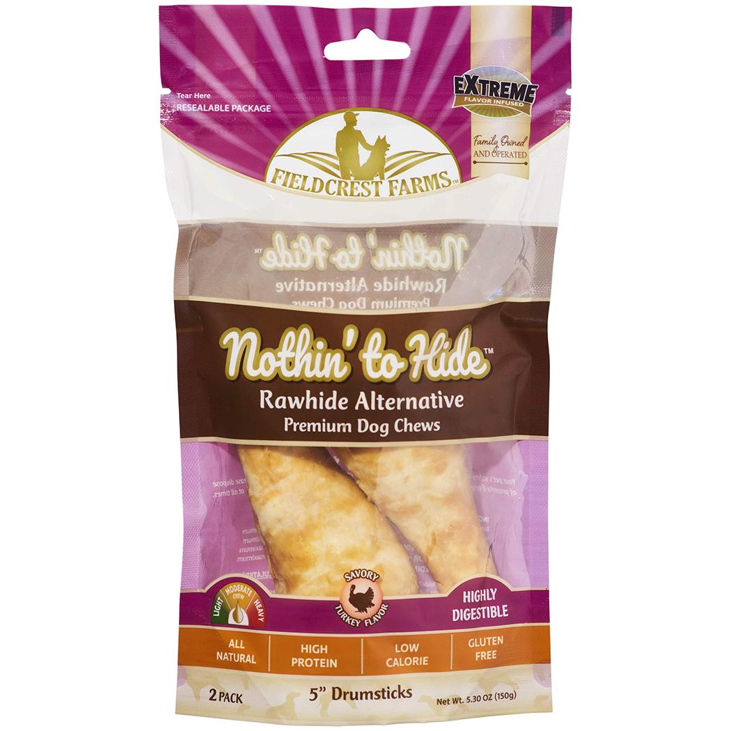 Fieldcrest Farms Nothin' to Hide Drumsticks Turkey Pack Dog Treats, 5-in, 2-pk