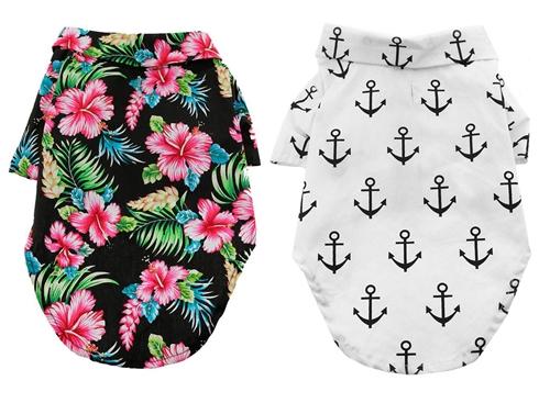 Doggie Design Hawaiian Camp Dog Shirt, Paradise Nights, Large