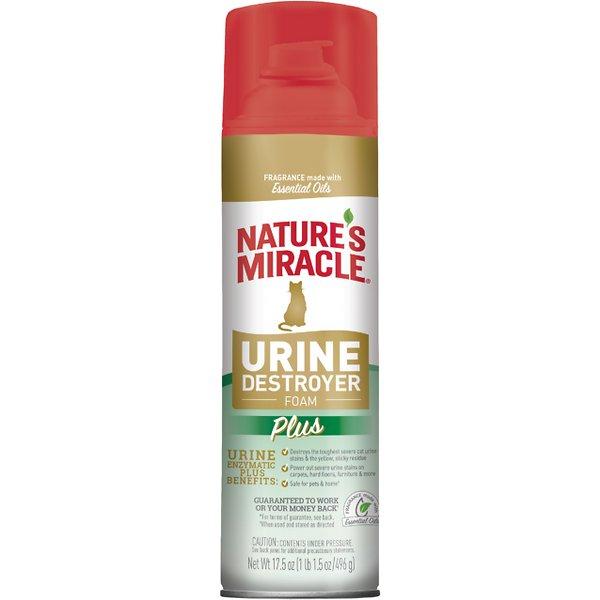 Nature's Miracle Urine Destroyer Foam Plus Aerosol Spray for Cats, 17.5-oz