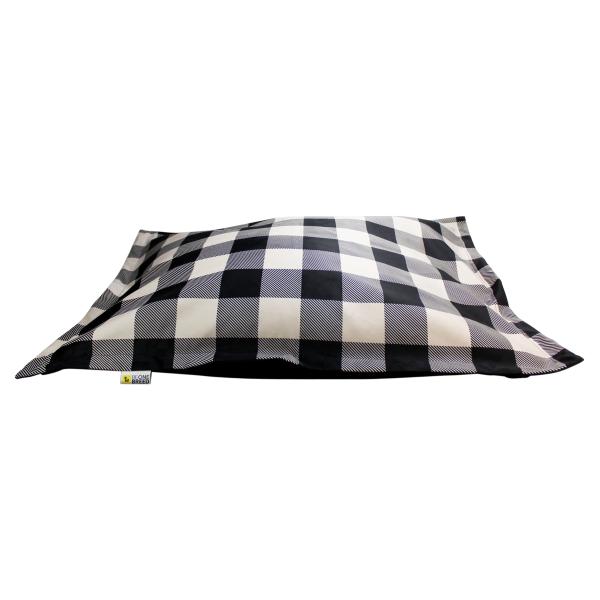 BeOneBreed Cloud Pillow for Dogs, Black Plaid, Large