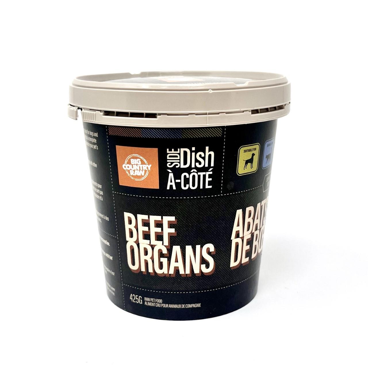 Big Country Raw Side Dish Beef Organs Frozen Dog & Cat Food Topper