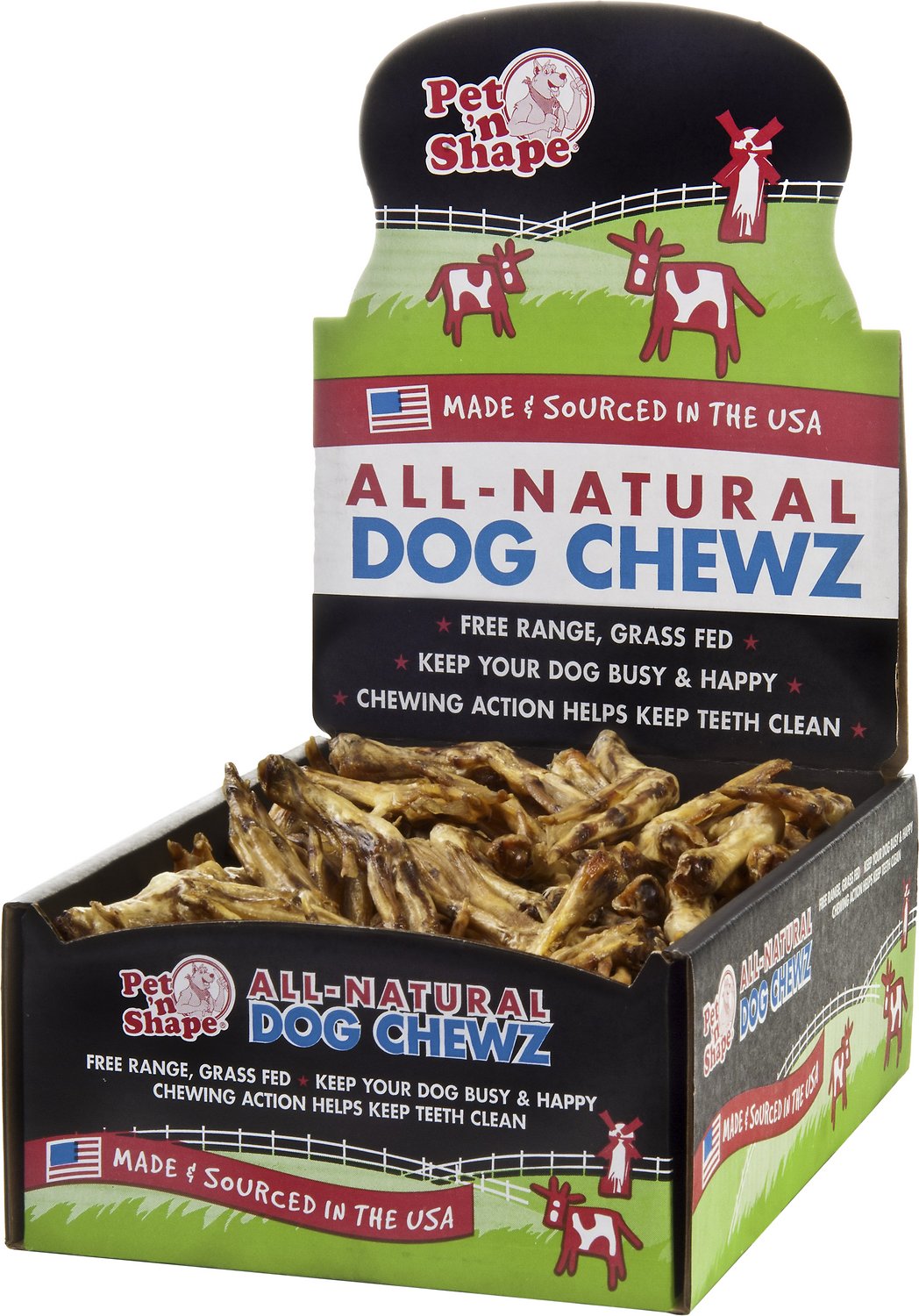 Pet 'n Shape USA All-Natural Chewz Duck Feet Dog Treats, 100 count