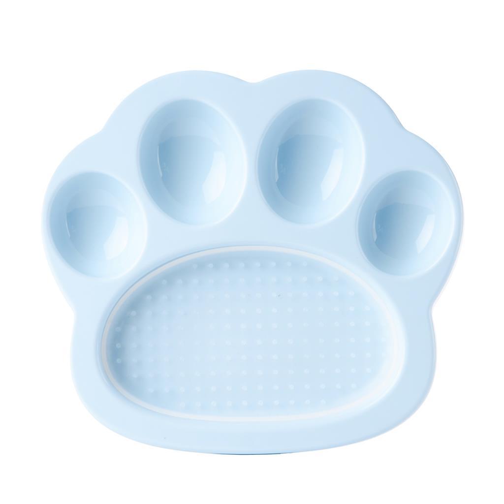 PetDreamHouse PAW 2-in-1 Pet Slow Feeder & Lick Pad, Baby Blue