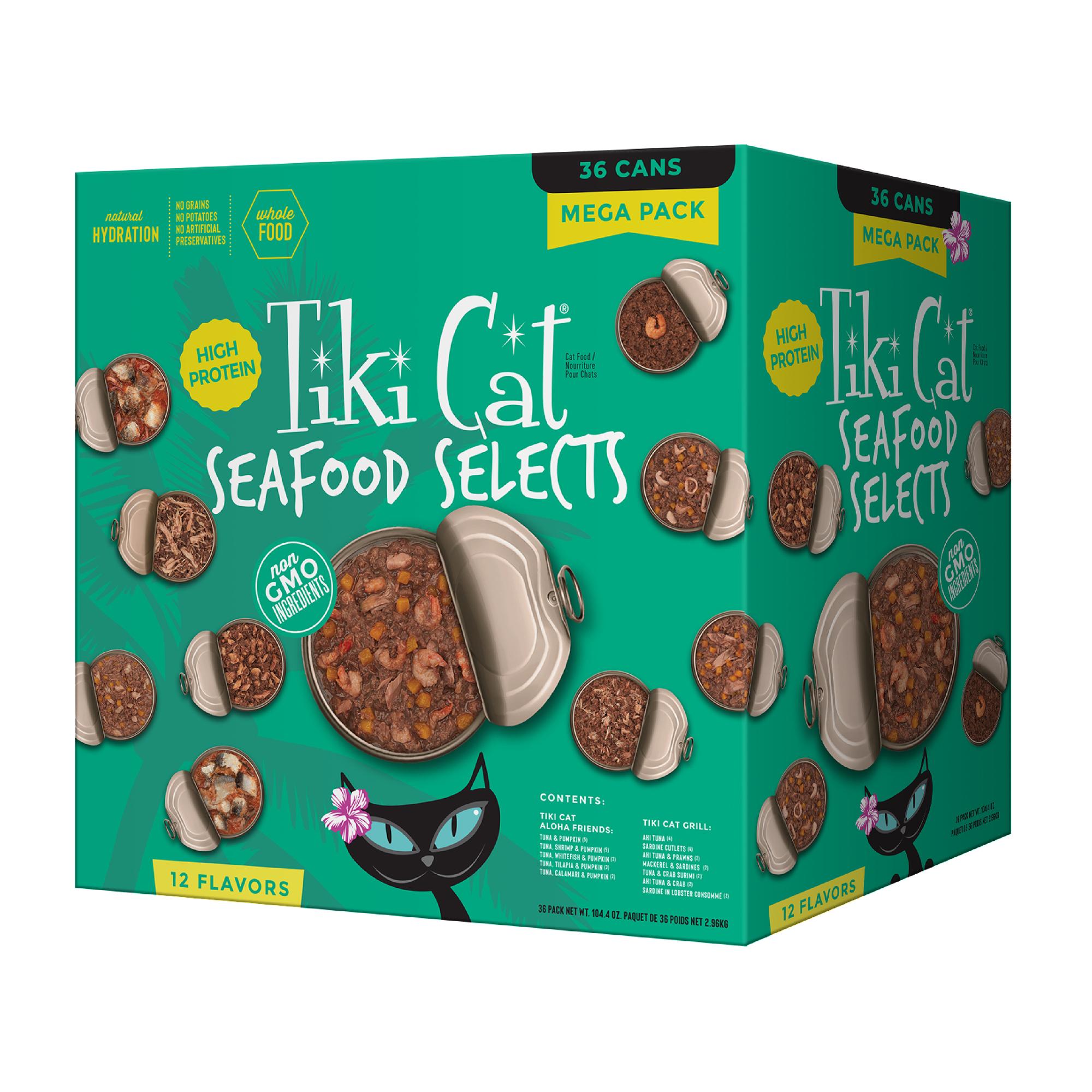 Tiki Cat Mega Pack Seafood Selects Variety Pack Wet Cat Food, 2.8-oz, 36-pack