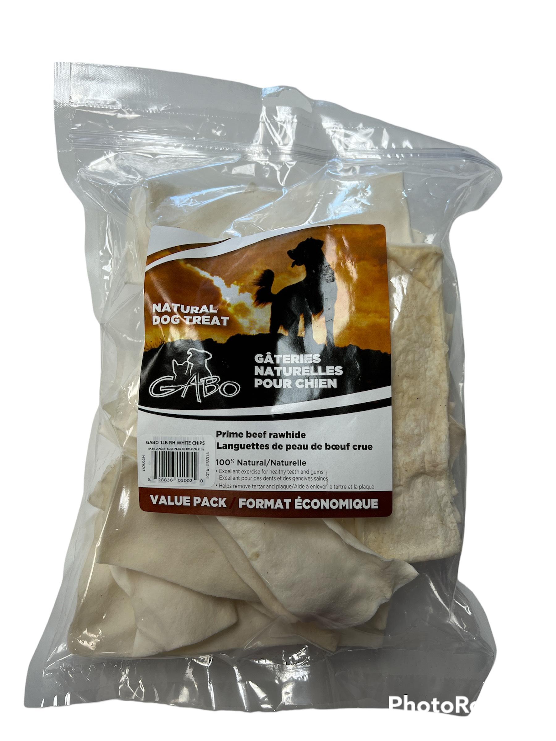 Gabo White Rawhide Strips Dog Treats