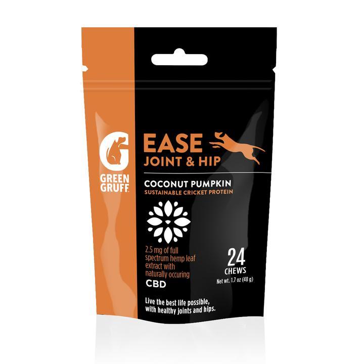 Green Gruff EASE Joint & Hip Soft Chews Alternative Supplement for Dogs, 2.5mg, 12-count