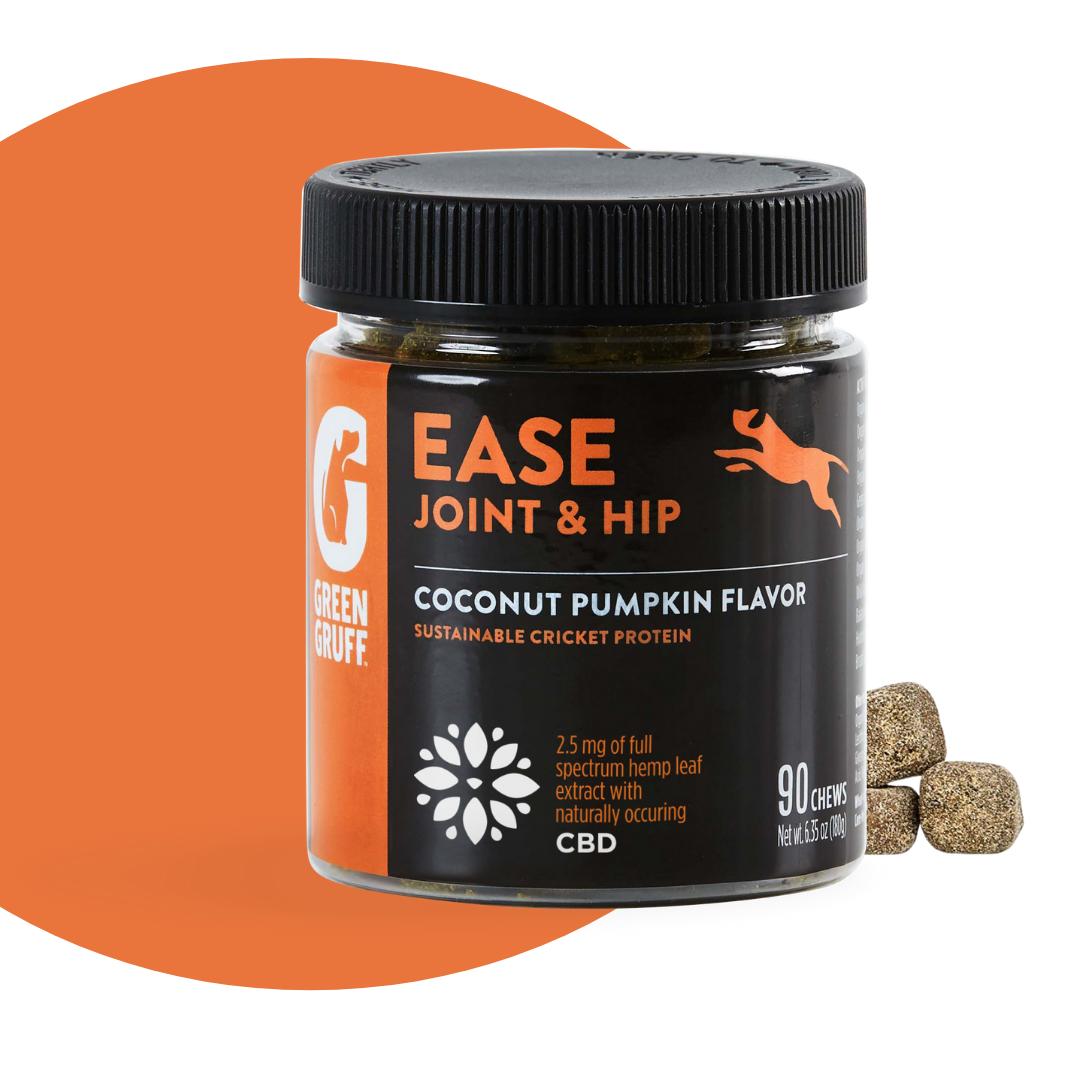Green Gruff EASE Joint & Hip Soft Chews Alternative Supplement for Dogs, 2.5mg, 90-count