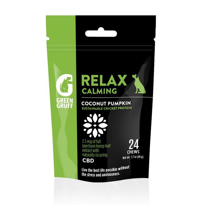 Green Gruff RELAX Calming Soft Chews Alternative Supplement for Dogs, 2.5mg, 12-count
