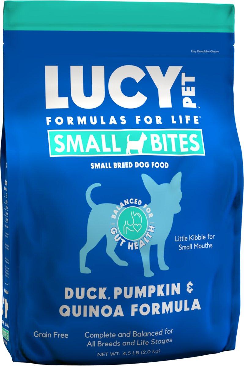Lucy Pet Small Bites Duck, Pumpkin & Quinoa Small Breed Dry Dog Food, 4.5-lb