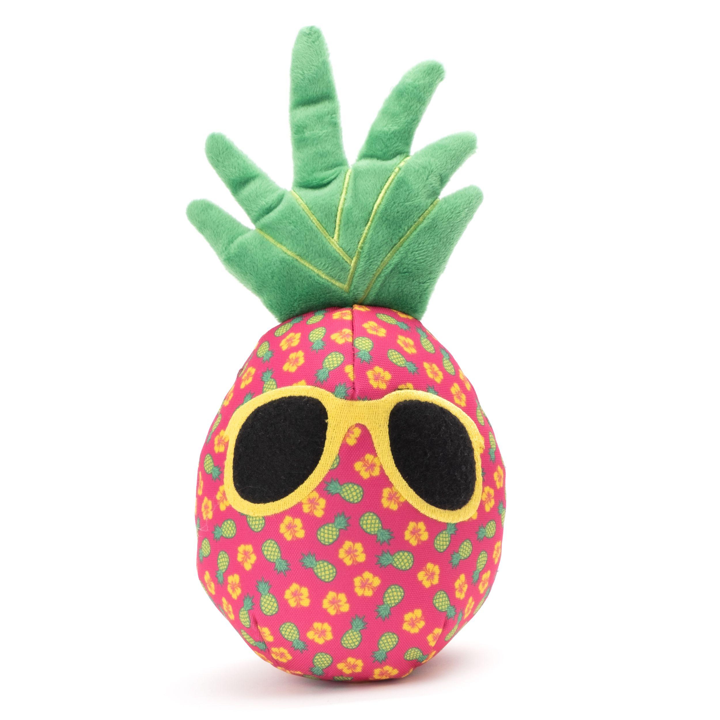 The Worthy Dog Pineapple Dog Toy, Fuchsia, Small
