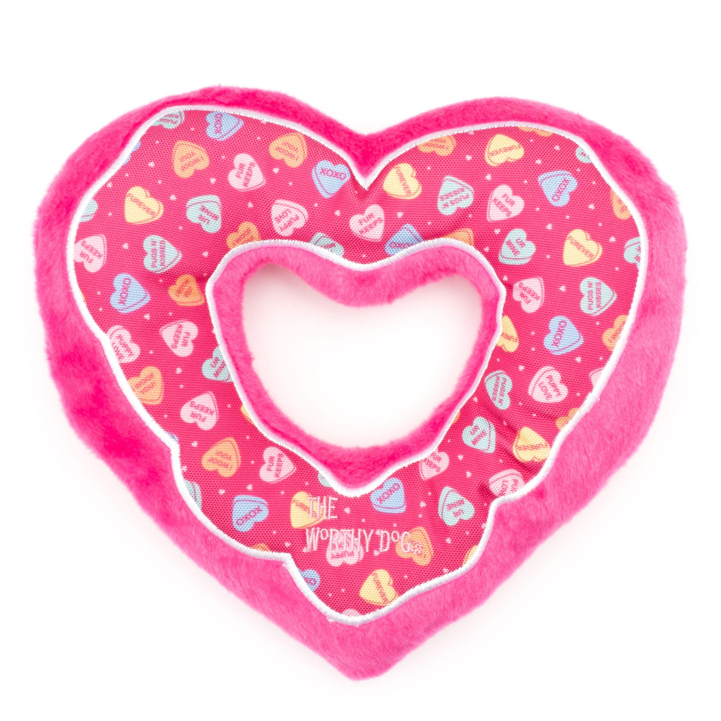 The Worthy Dog Puppy Love Heart Dog Toy, Large