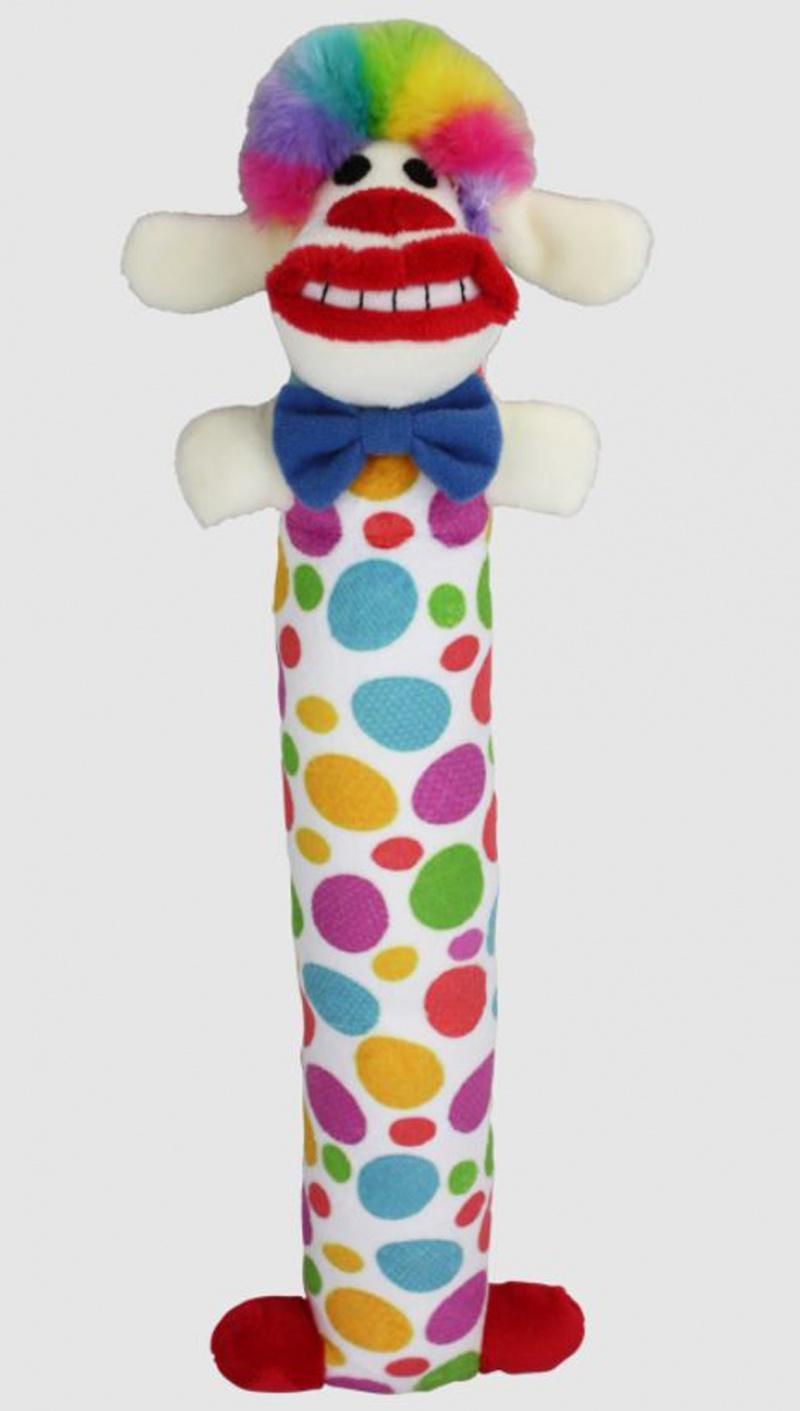 Multipet Loofa Clown Dog Toy, 12-in