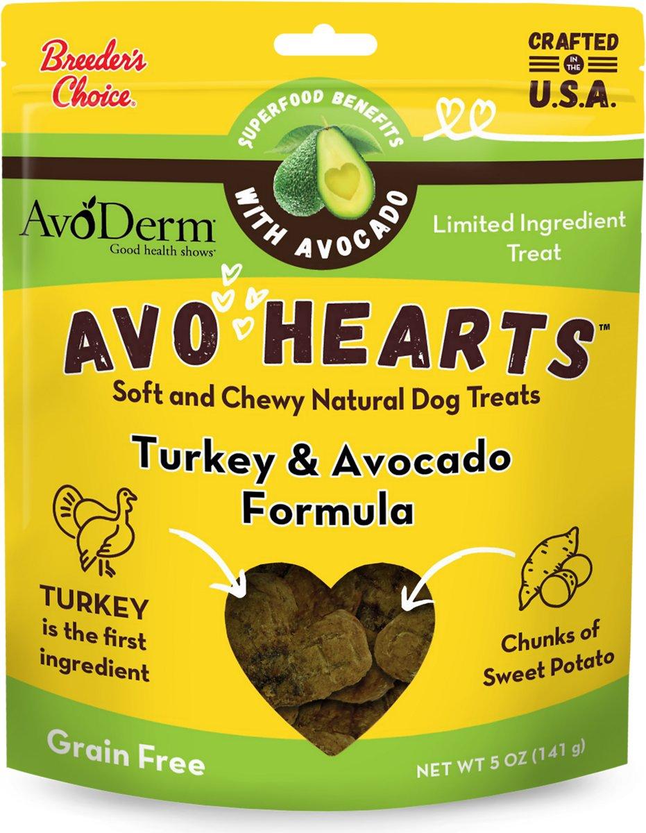 AvoDerm AvoHearts Turkey & Avocado Dog Treats, 5-oz