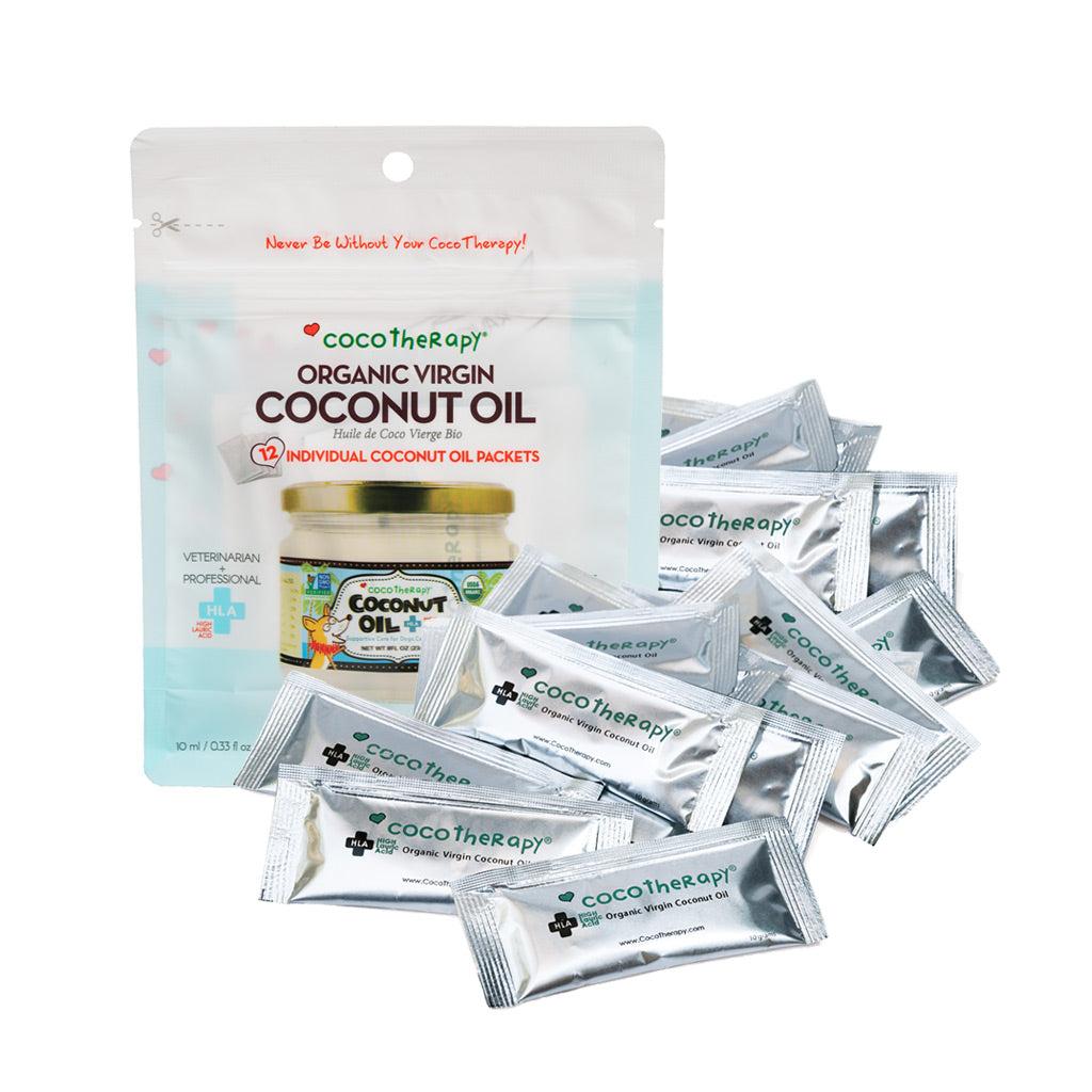 Coco Therapy Organic Virgin Coconut Oil Portable Packets for Pets, 12-pk