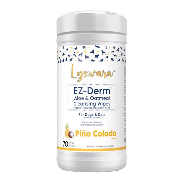 Lyxvara EZ-Derm Aloe & Oatmeal Cleansing Dog & Cat Wipes, 70-count