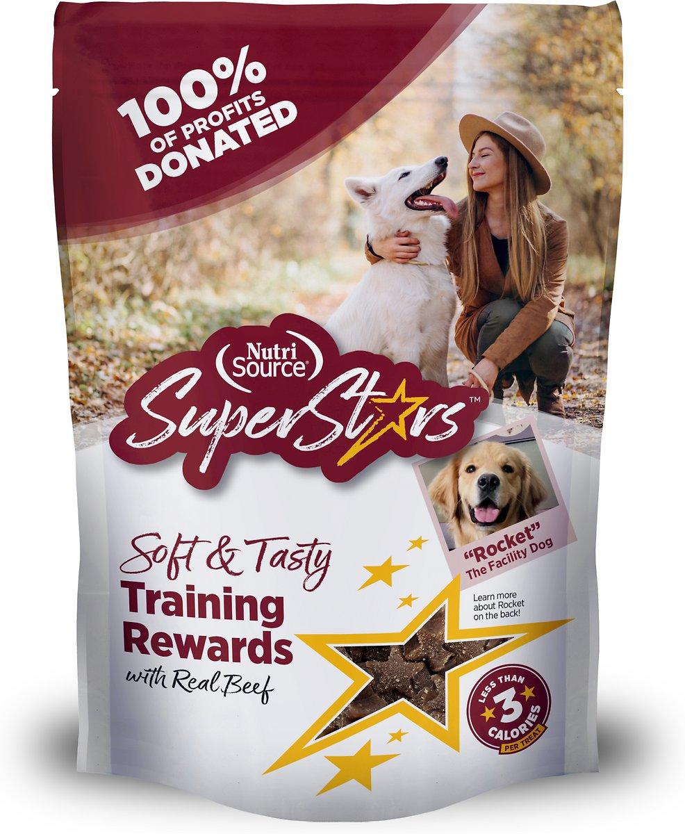 NutriSource SuperStars Soft & Tasty Beef Training Dog Treats, 4-oz