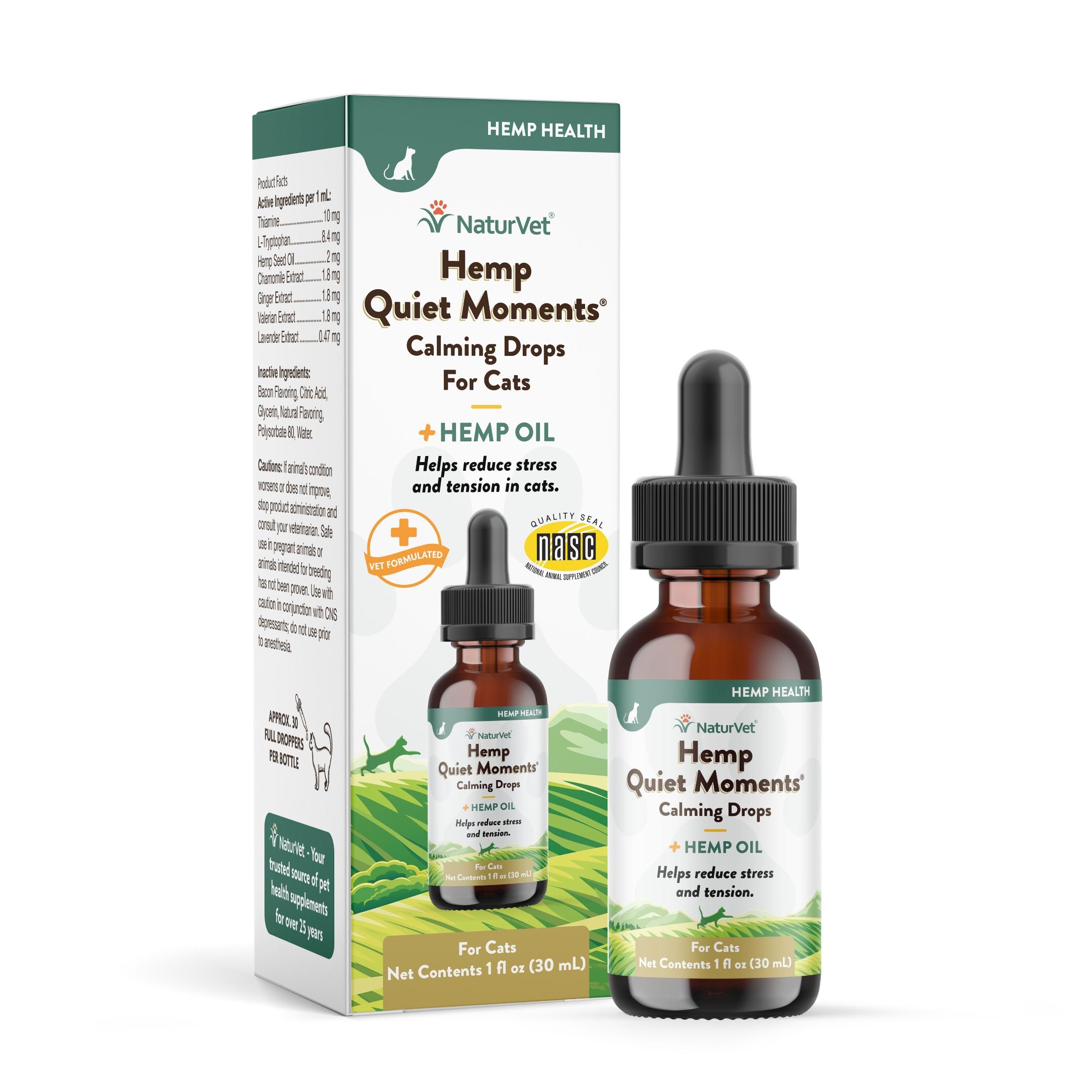 NaturVet Quiet Moments Calming Drops Alternative Supplement for Cats, 1-oz
