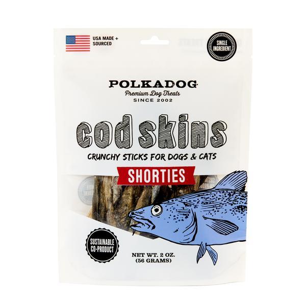 Polkadog Cod Skins Shorties Dog & Cat Treats, 2-oz