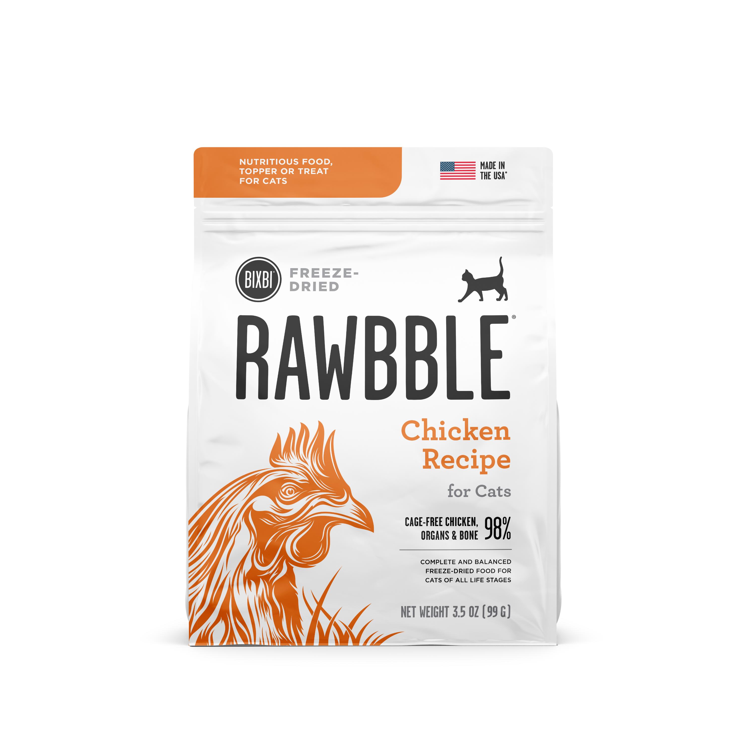 BIXBI Rawbble Chicken Recipe Freeze-Dried Cat Food, 3.5-oz
