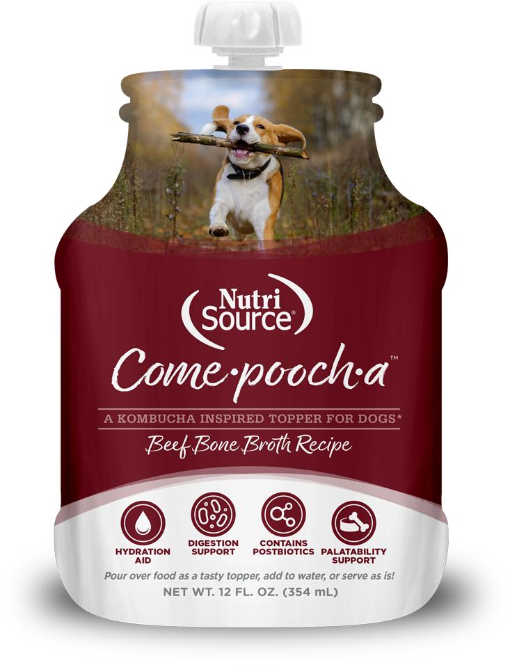 NutriSource Come Pooch A Beef Bone Broth Dog Food Topper 12 oz