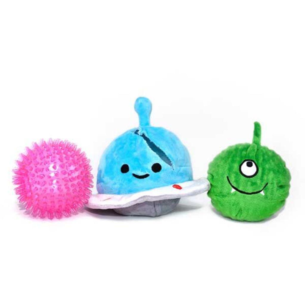 Patchwork Pet Prickles Spaceship with Alien Dog Toy, 5-in