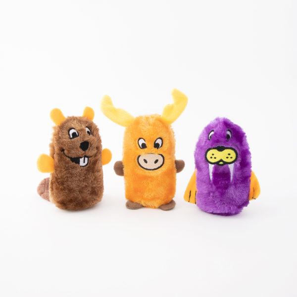 ZippyPaws Squeakie Buddies Beaver, Moose, Walrus Dog Toy