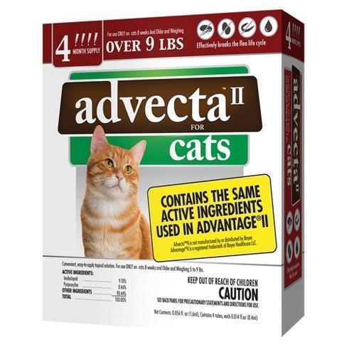Advecta II Plus Flea & Tick Treatment for Cats over 9-lb, 4-treatments