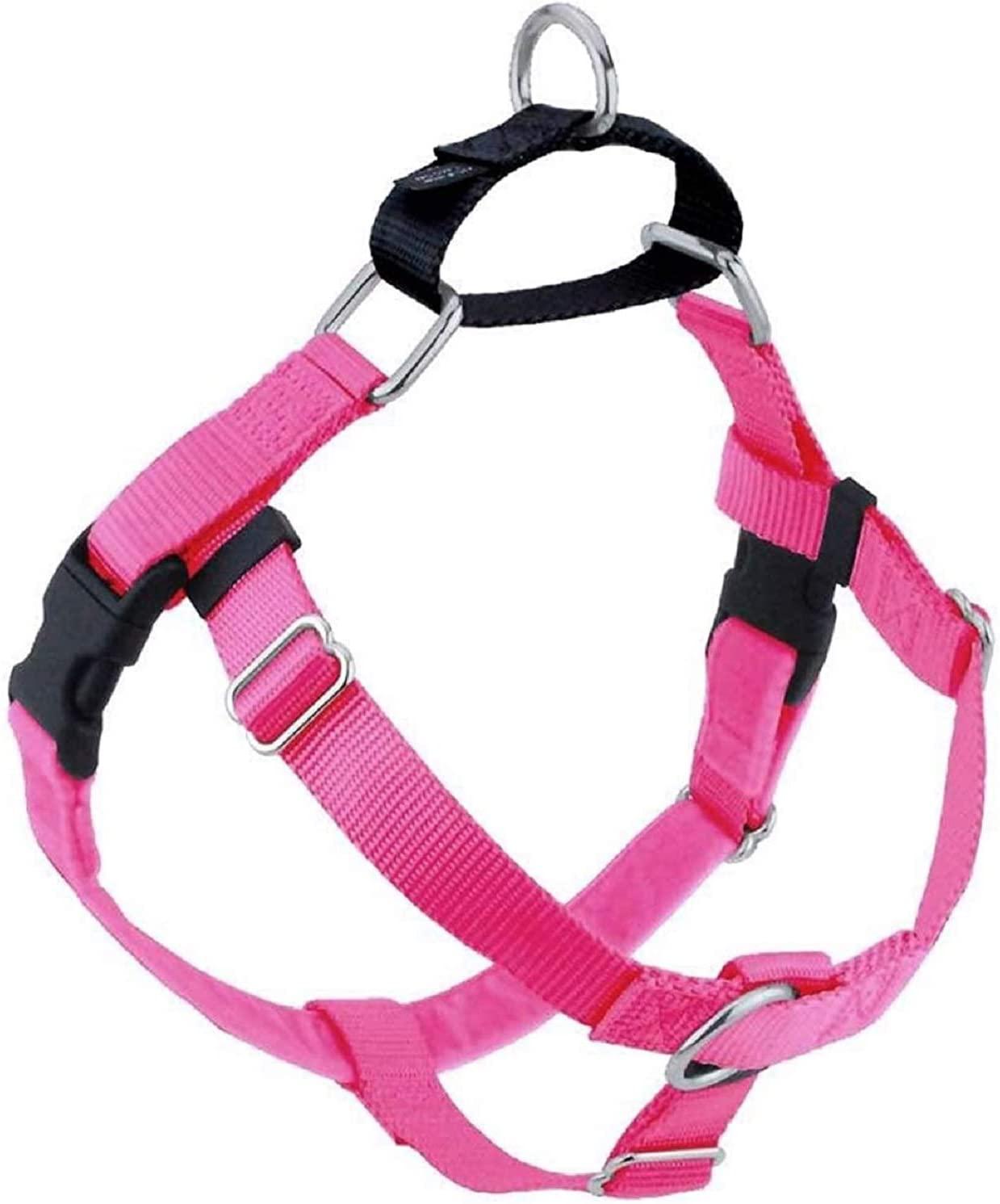 2 Hounds Design Freedom No-Pull Dog Harness, Hot Pink, 1-in x 28-32-in