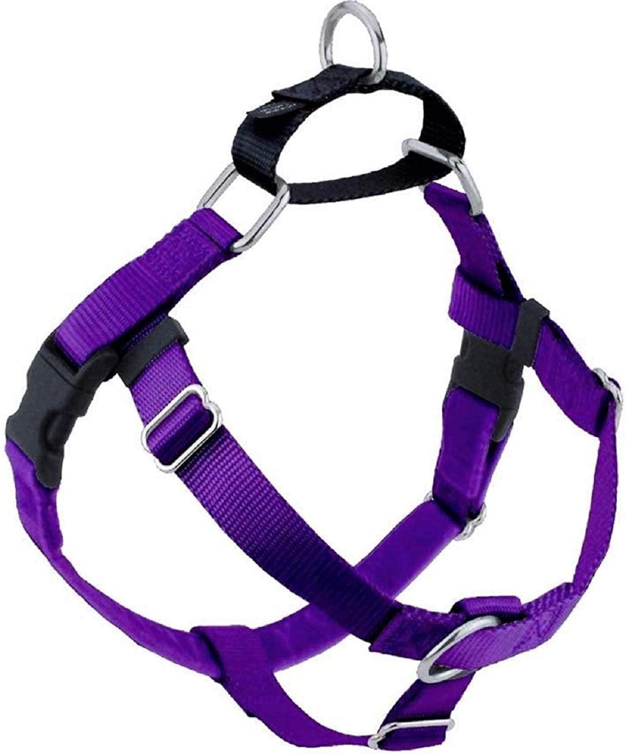 2 Hounds Design Freedom No-Pull Dog Harness, Purple, 1-in x 28-32-in