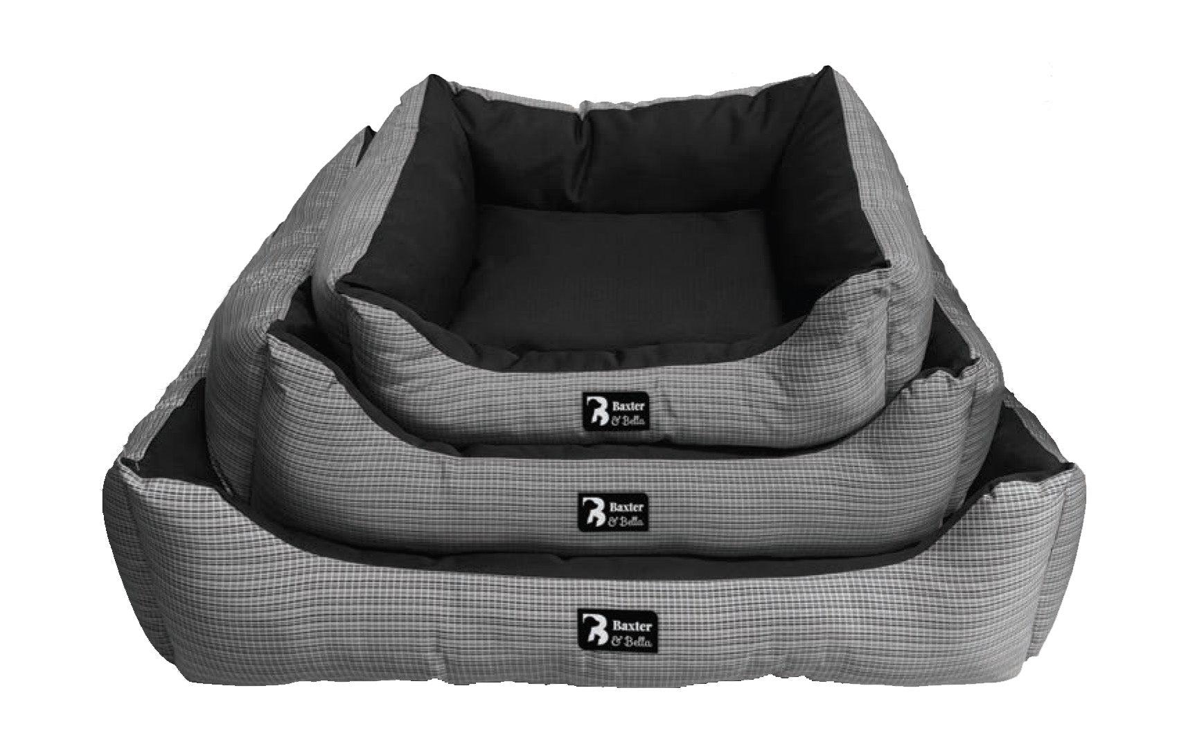 Baxter & Bella Lounger Dog Bed, Gray, Medium