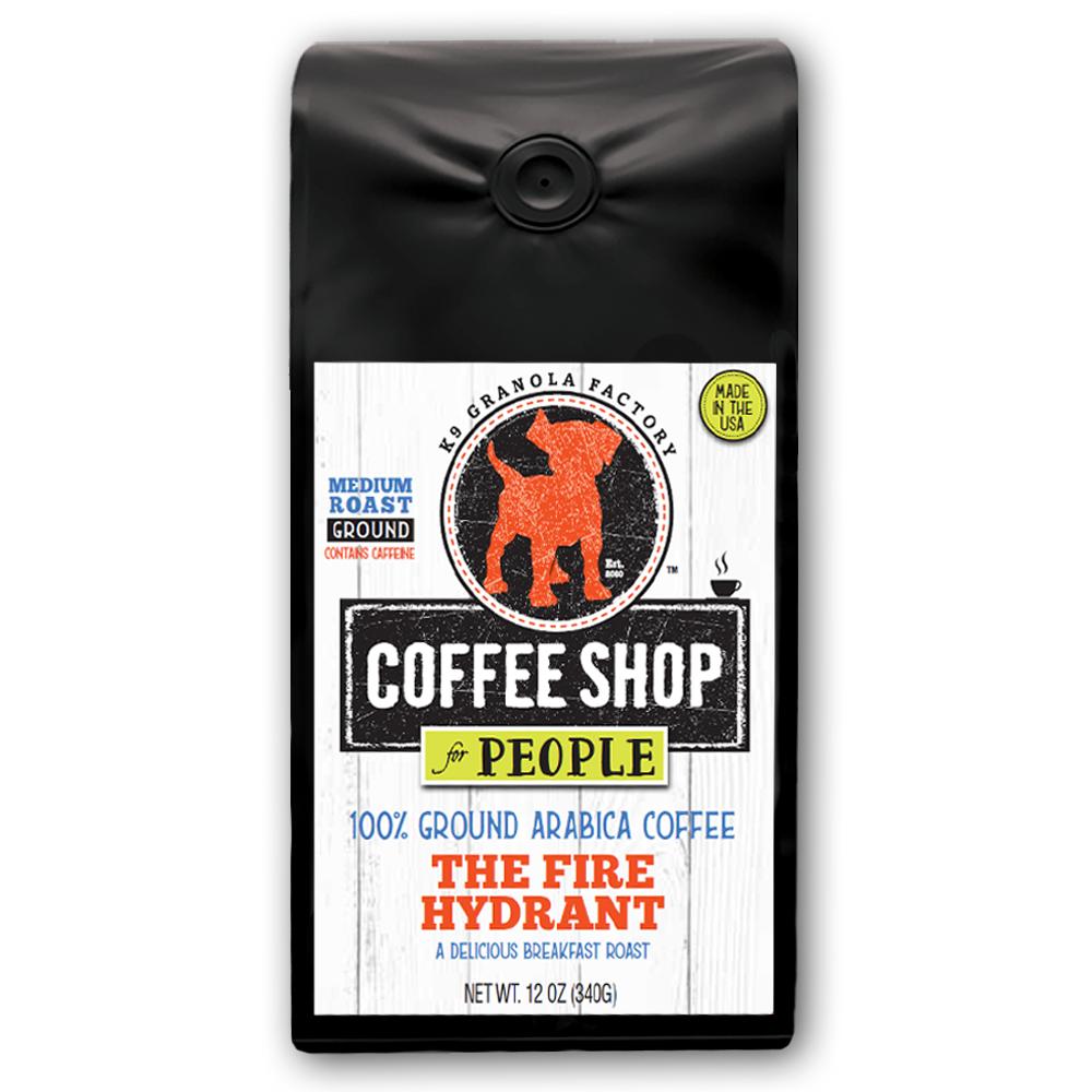 K9 Granola Factory Coffee Shop The Fire Hydrant Ground Arabica Coffee for People, 12-oz