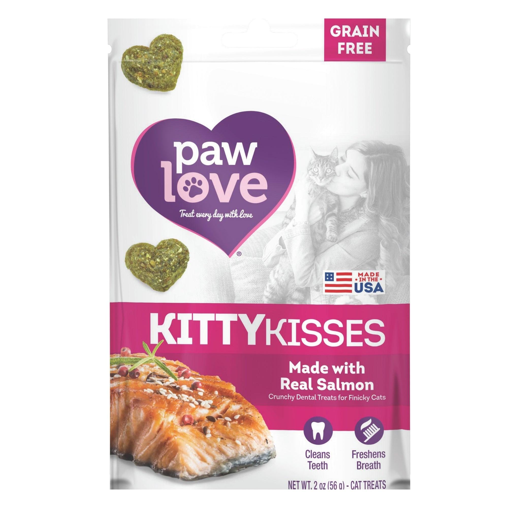 Paw Love Kitty Kisses Real Salmon Grain-Free Cat Treats, 2-oz
