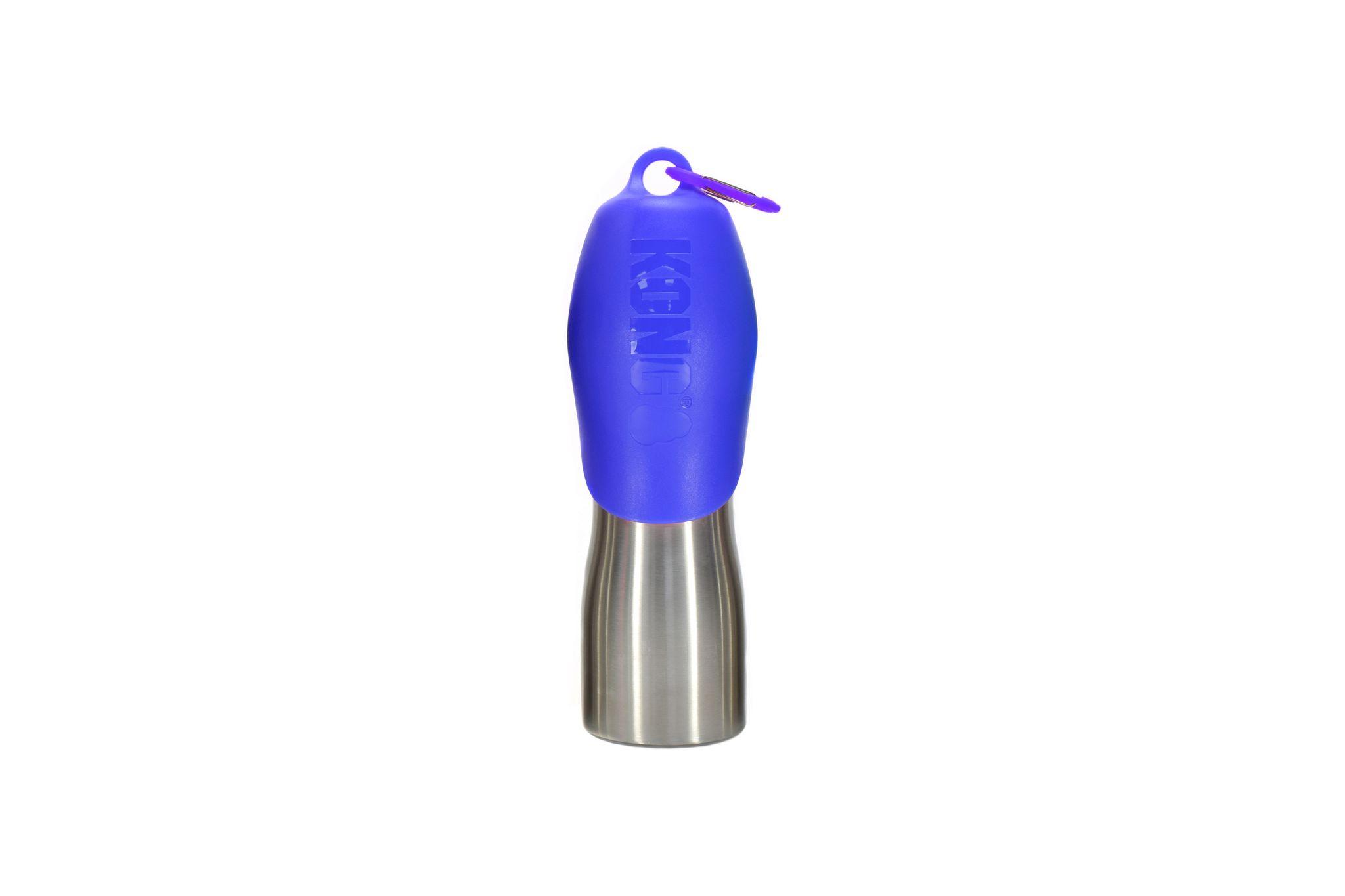 KONG H2O Stainless Steel Dog Water Bottle, Blue, 25-oz