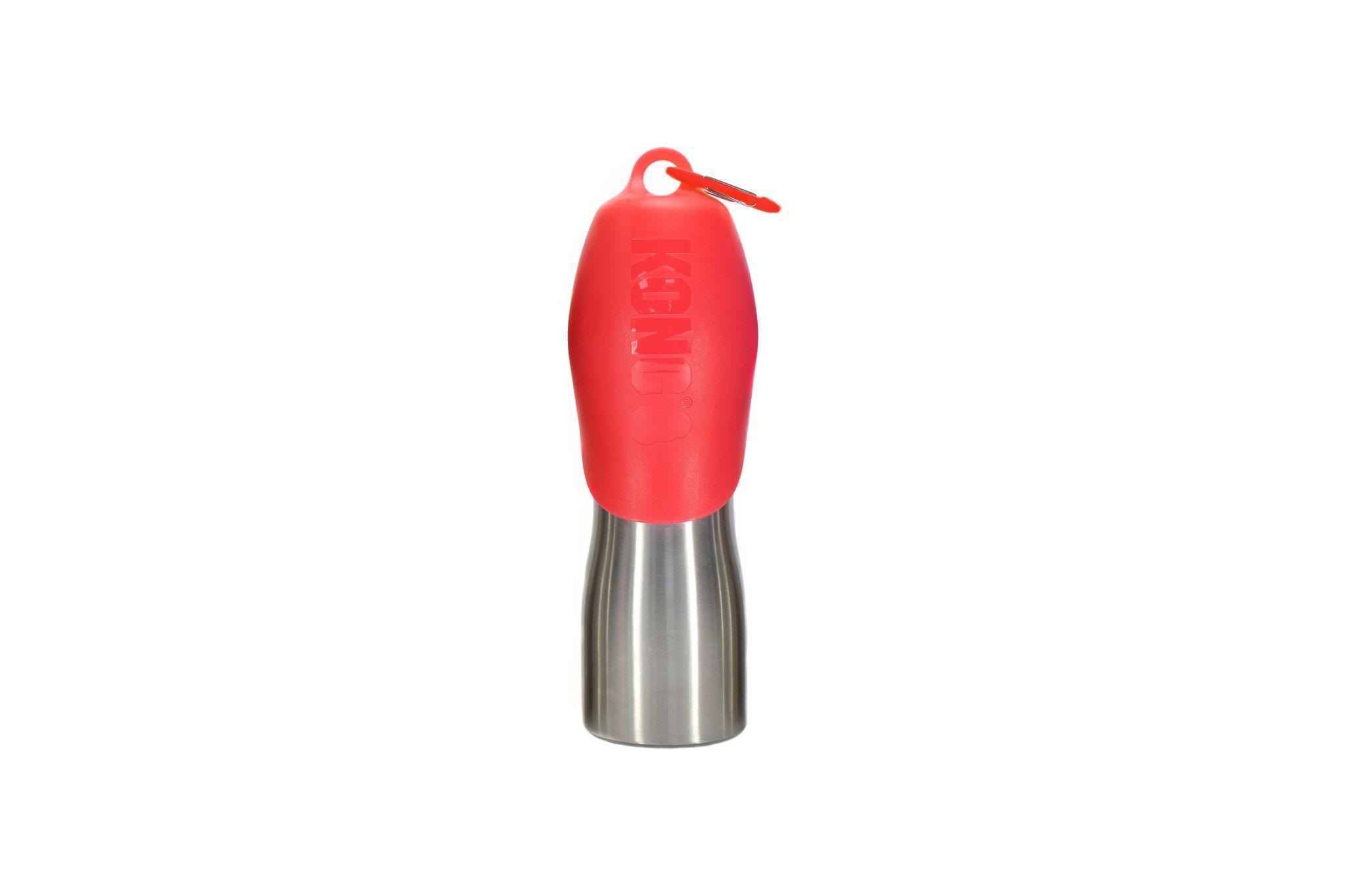 KONG H2O Stainless Steel Dog Water Bottle, Red, 25-oz
