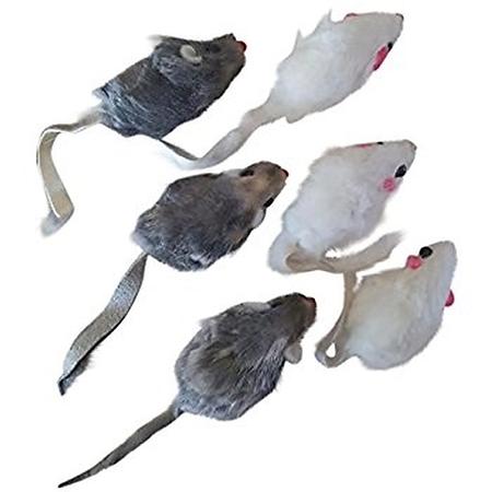 Go Cat Long Haired Mouse Cat Toy, 2-in