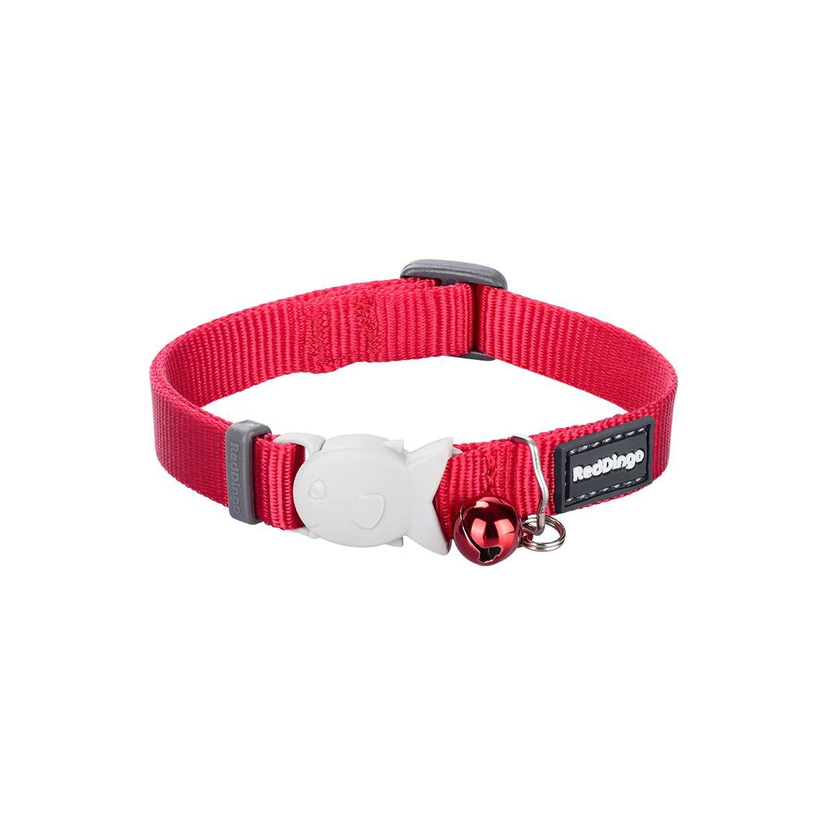 Red Dingo Classic Cat Collar, Red, 12-mm x 20-32-cm (Size: 12-mm x 20-32-cm)