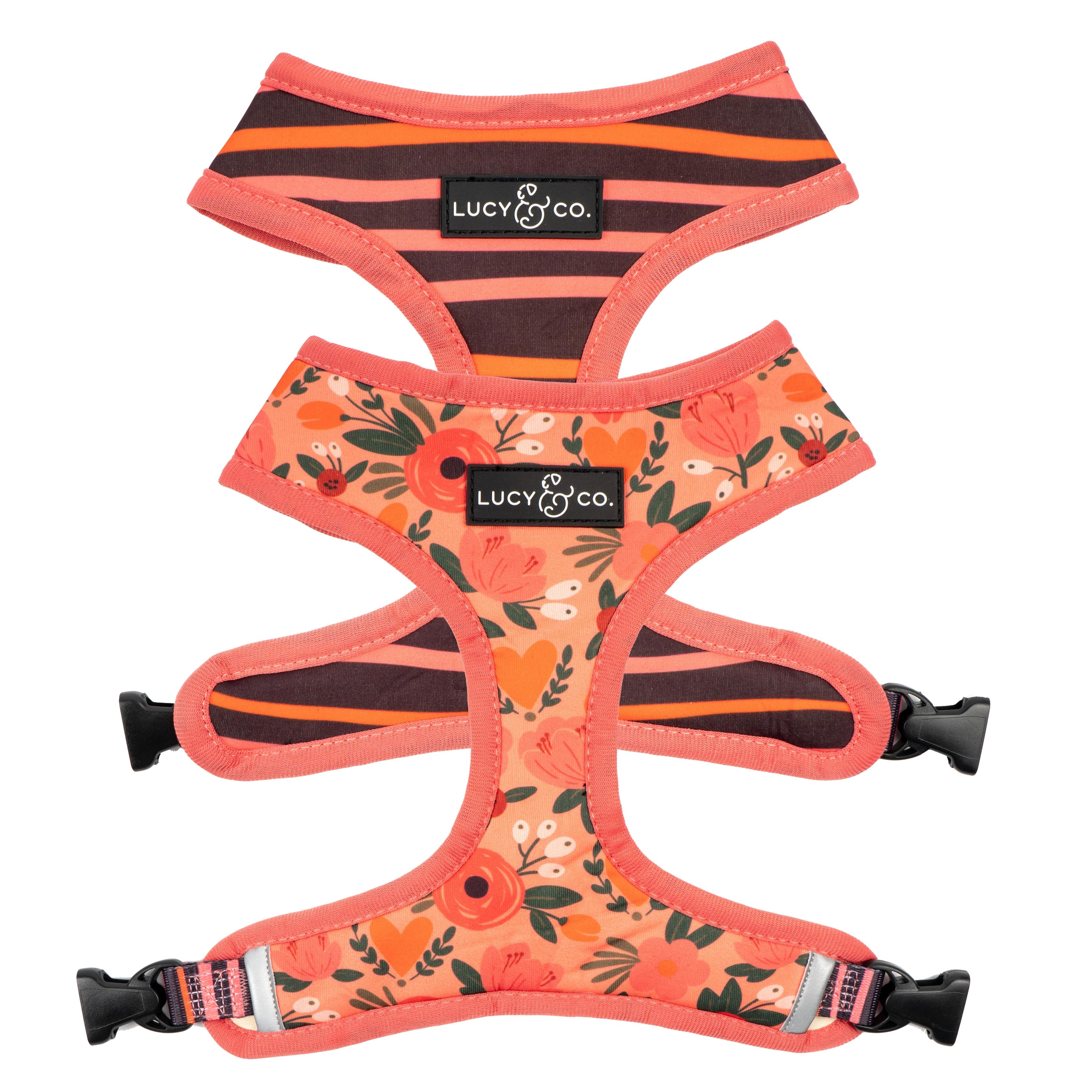 Lucy & Co. Reversible Dog Harness, The Posy Pink