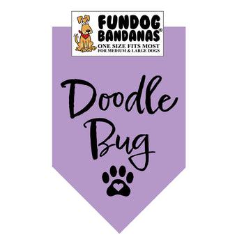 FunDog Bandanas Doodle Bug Dog Bandana, Light Purple, One Size Fits Most for Medium to Large Dogs