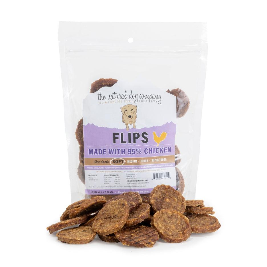 Tuesday's Natural Dog Company 95% Chicken Flips Soft Dog Treats
