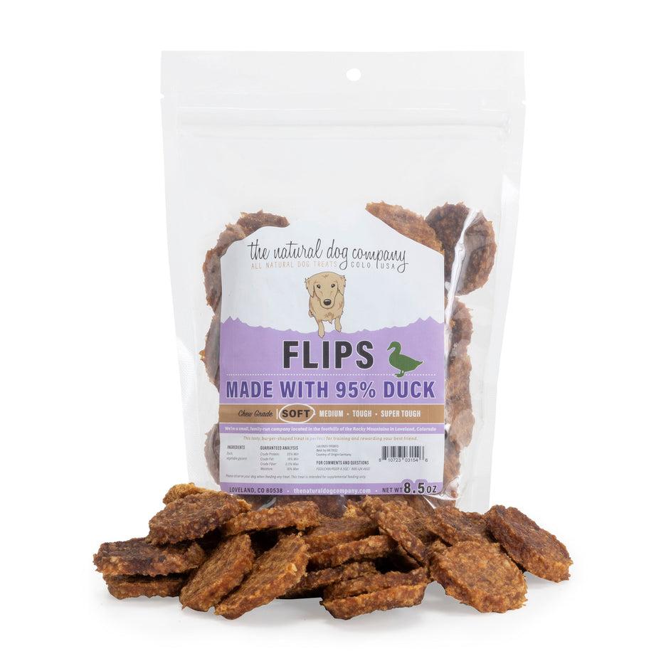 Tuesday's Natural Dog Company 95% Duck Flips Soft Dog Treats, 8-oz