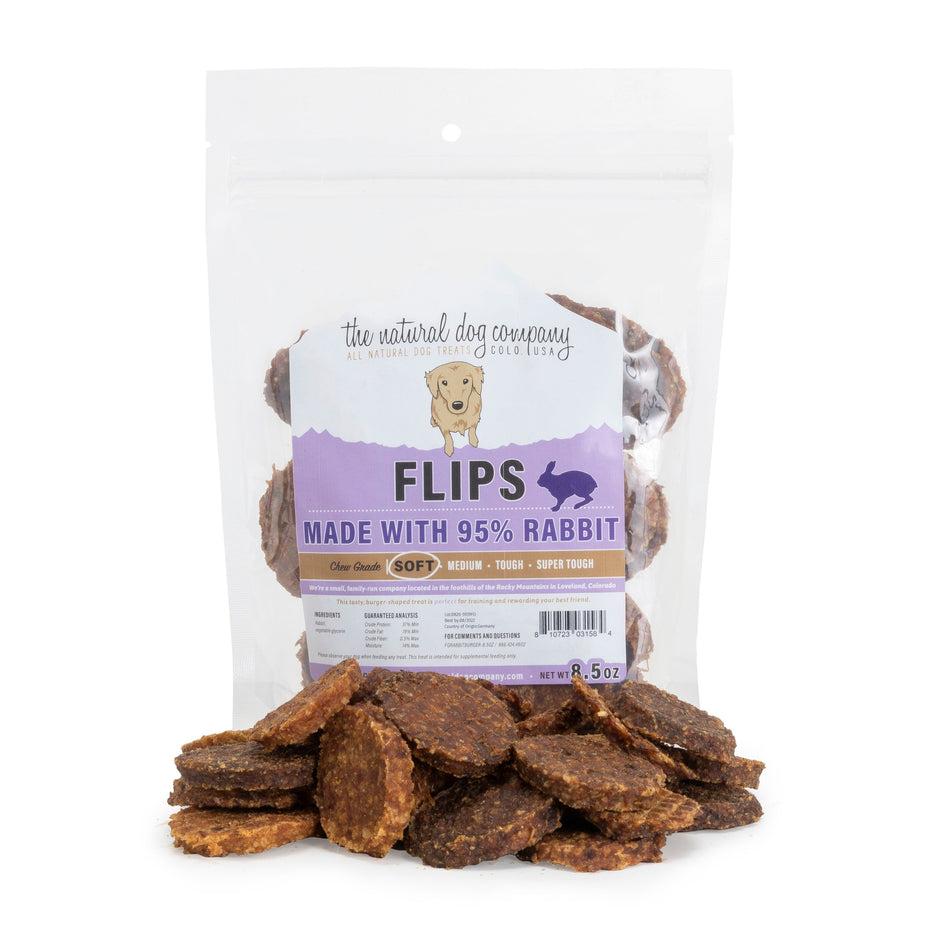 Tuesday's Natural Dog Company 95% Rabbit Flips Soft Dog Treats