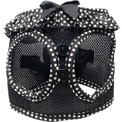 Doggie Design American River Choke Free Dog Harness, Black/White Polka Dot, Medium