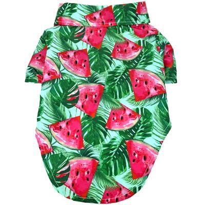 Doggie Design Hawaiian Camp Dog Shirt, Juicy Watermelon, X-Small