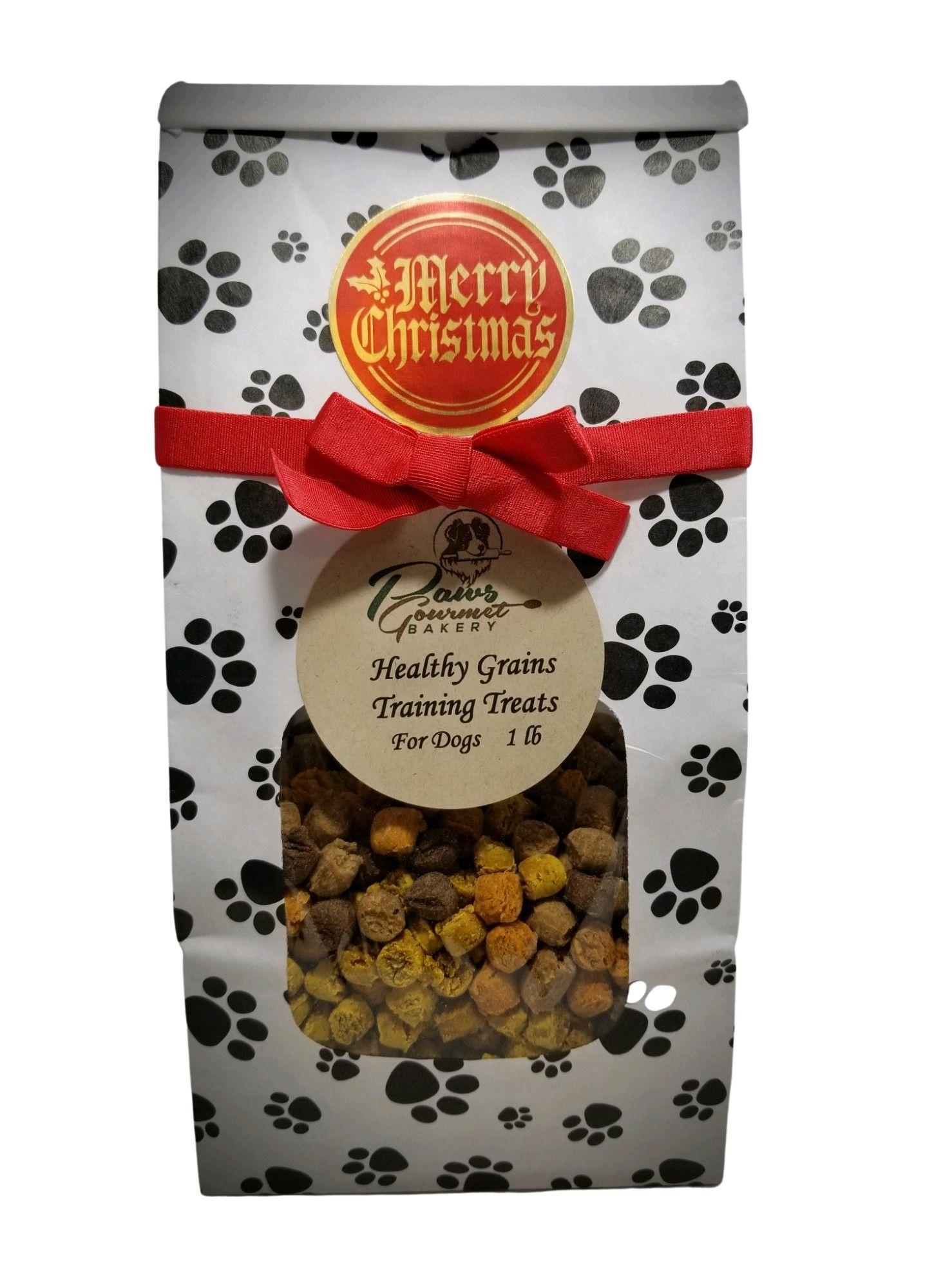 Paws Gourmet Bakery Christmas Healthy Grains Training Treat Variety Bag Dog Treats, 1-lb (**)